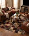 Bistro Lounge Collection Area Rug - Espresso Rectangle Multi  lifestyle 12