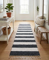 Tassel Trail Collection Area Rug - Pathway (Navy Blue) Runner Navy Blue  lifestyle 80