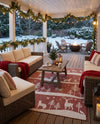 Garden Festivity Collection Area Rug - Evergreen Rectangle Red  lifestyle 31
