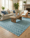 Garden Lattice Charm Collection Area Rug -  Pergola (Aqua) Rectangle Aqua  lifestyle 3