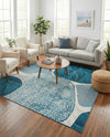 Urban Terrace Collection Area Rug -  Courtyard Rectangle Blue and Ivory  lifestyle 12