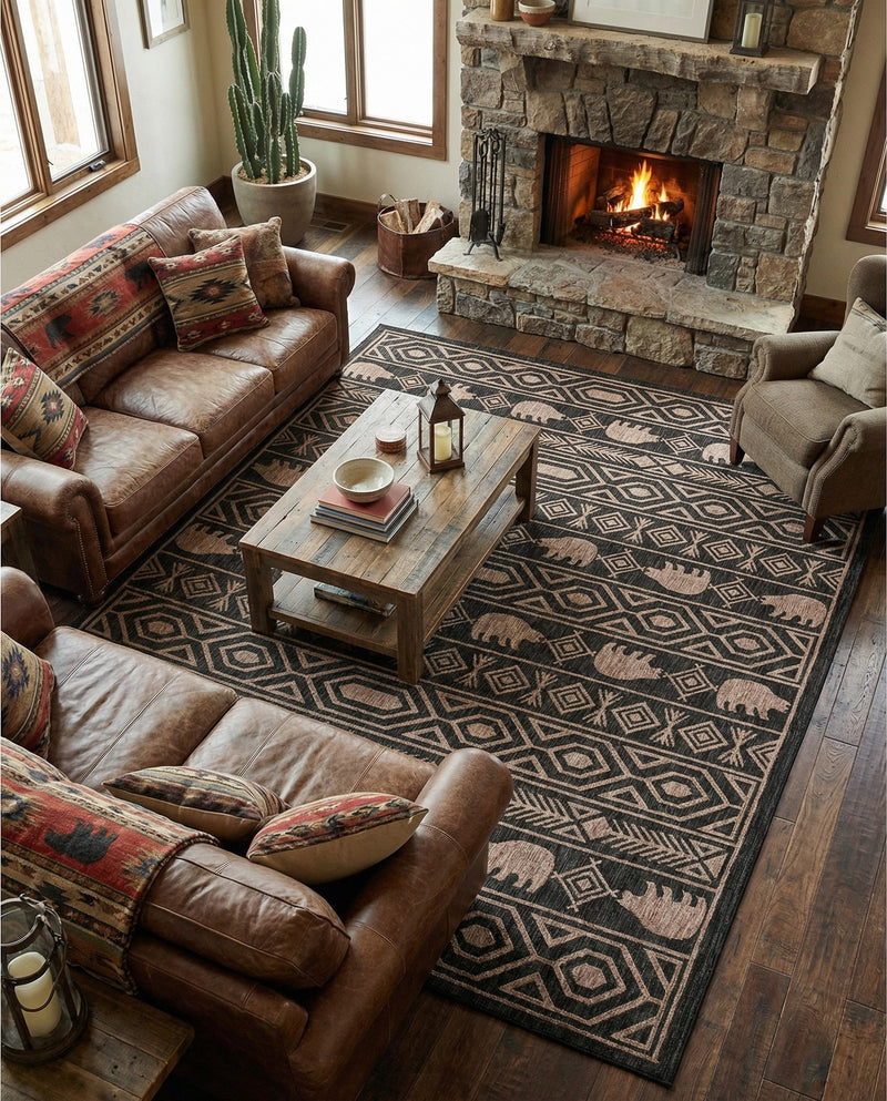 Mesa Oasis Rugs Collection Area Rug - Sundown Rectangle Black  lifestyle 4