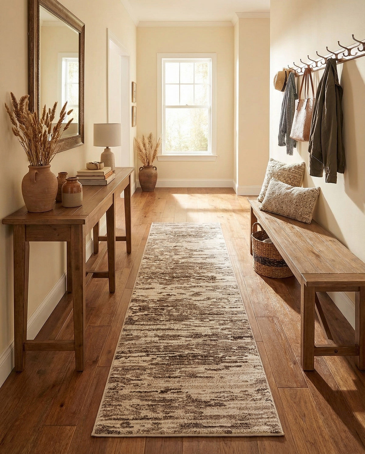Serenity Sands Collection Area Rug - Dunescape Runner Brown  lifestyle 139