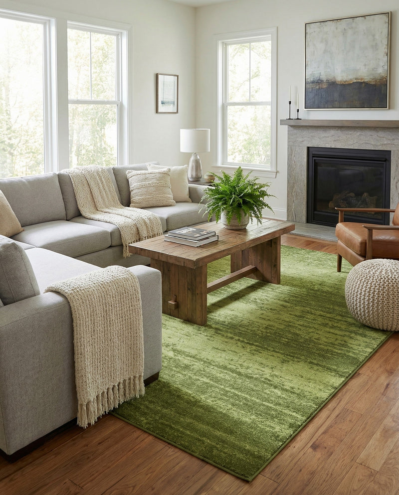 Studio Haven Collection Area Rug -  Gallery (Green) Rectangle Green  lifestyle 14