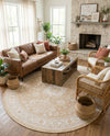 Tribal Terrace Treasures Collection Area Rug -  Incan Isle (Natural) Round Natural  lifestyle 74