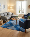 Seychelles Stripes Collection Area Rug - Mahe (Navy Blue) Rectangle Navy Blue  lifestyle 15