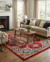 Eden Oasis Collection Area Rug -  Tranquility (Burgundy) Rectangle Burgundy  lifestyle 12