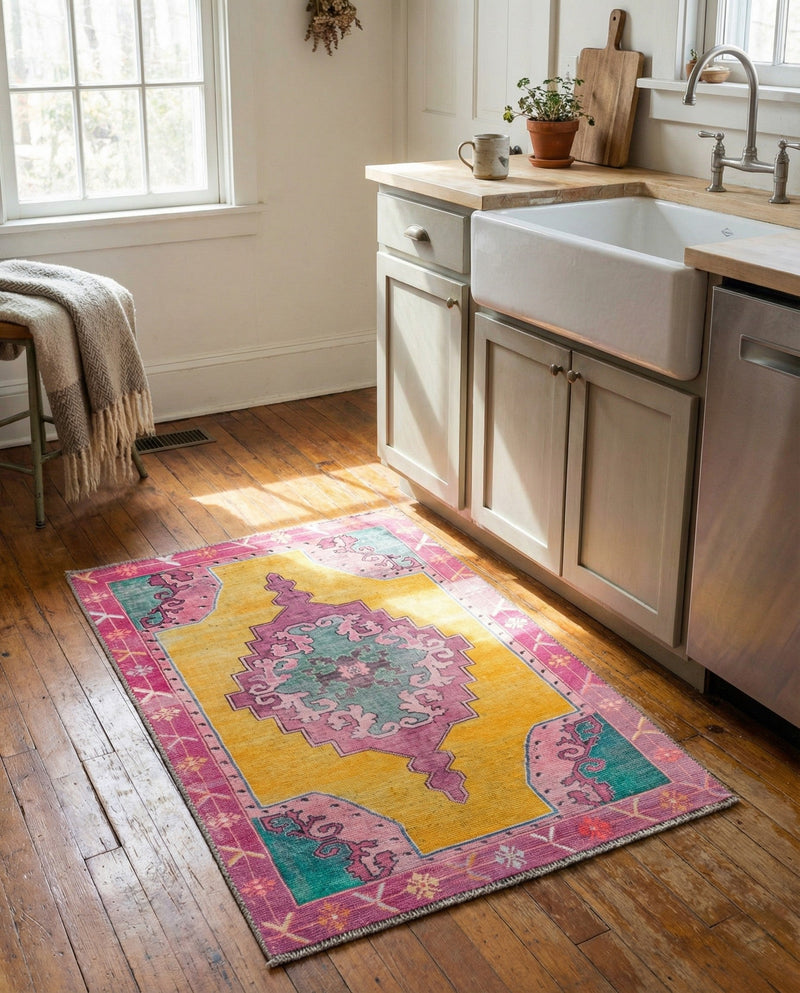 Heritage Elegance Collection Area Rug -  Winterthur (Yellow) Rectangle Yellow  lifestyle 3