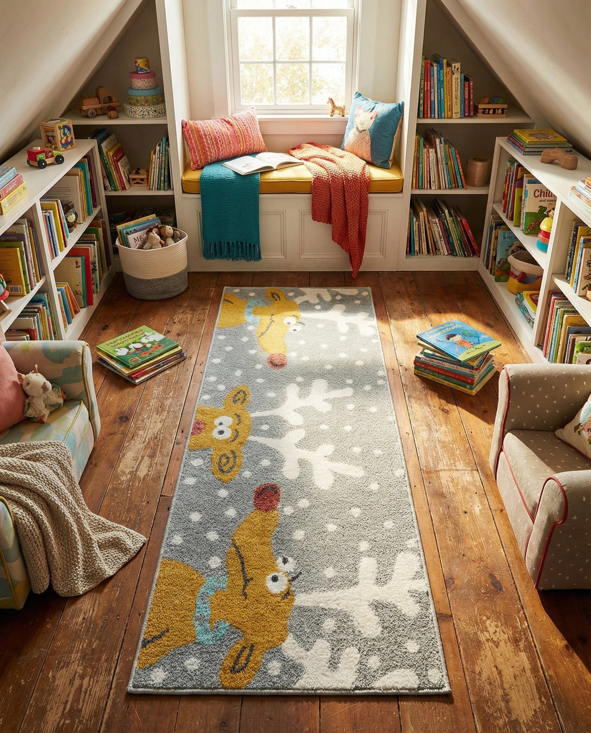 Wonder Tykes Collection Area Rug -  Mystic Runner Gray  lifestyle 44