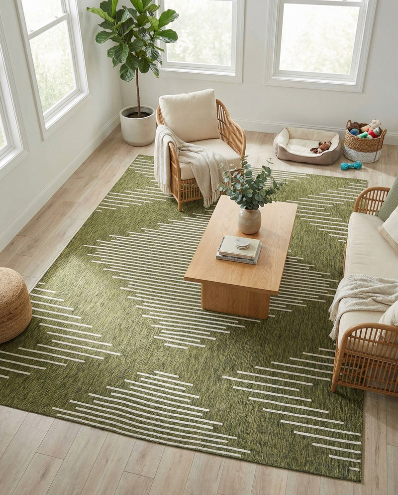 Urban Terrace Collection Area Rug -  Chelsea (Green) Rectangle Green  lifestyle 14