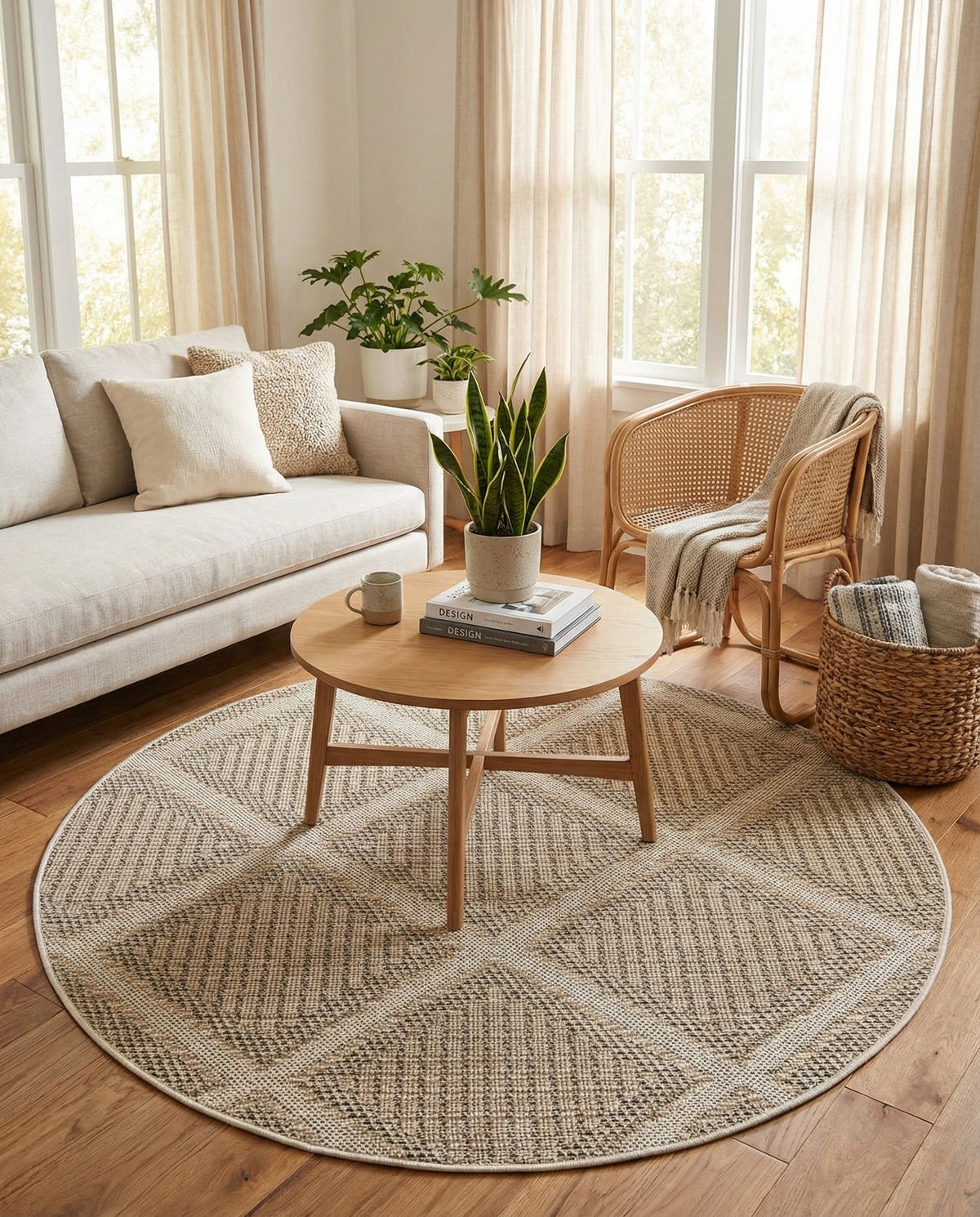 Savannah Pergola Collection Area Rug -  Eden Round Khaki  lifestyle 67
