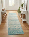 Mediterranean Lattice Collection Area Rug -  Casablanca (Ivory Blue) Runner Ivory Blue  lifestyle 59
