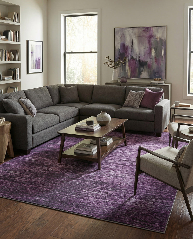 Sahara Essence Collection Area Rug - Oasis (Purple) Rectangle Purple  lifestyle 8