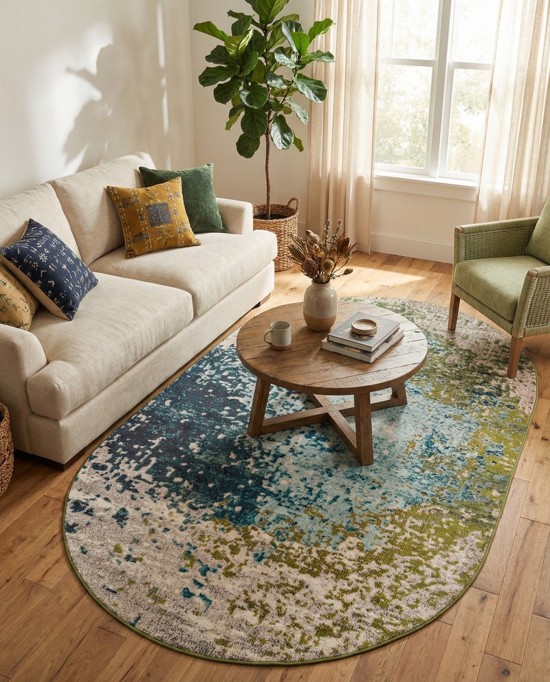 Marrakesh Elegance Collection Area Rug -  Boujad Oval Blue  lifestyle 92