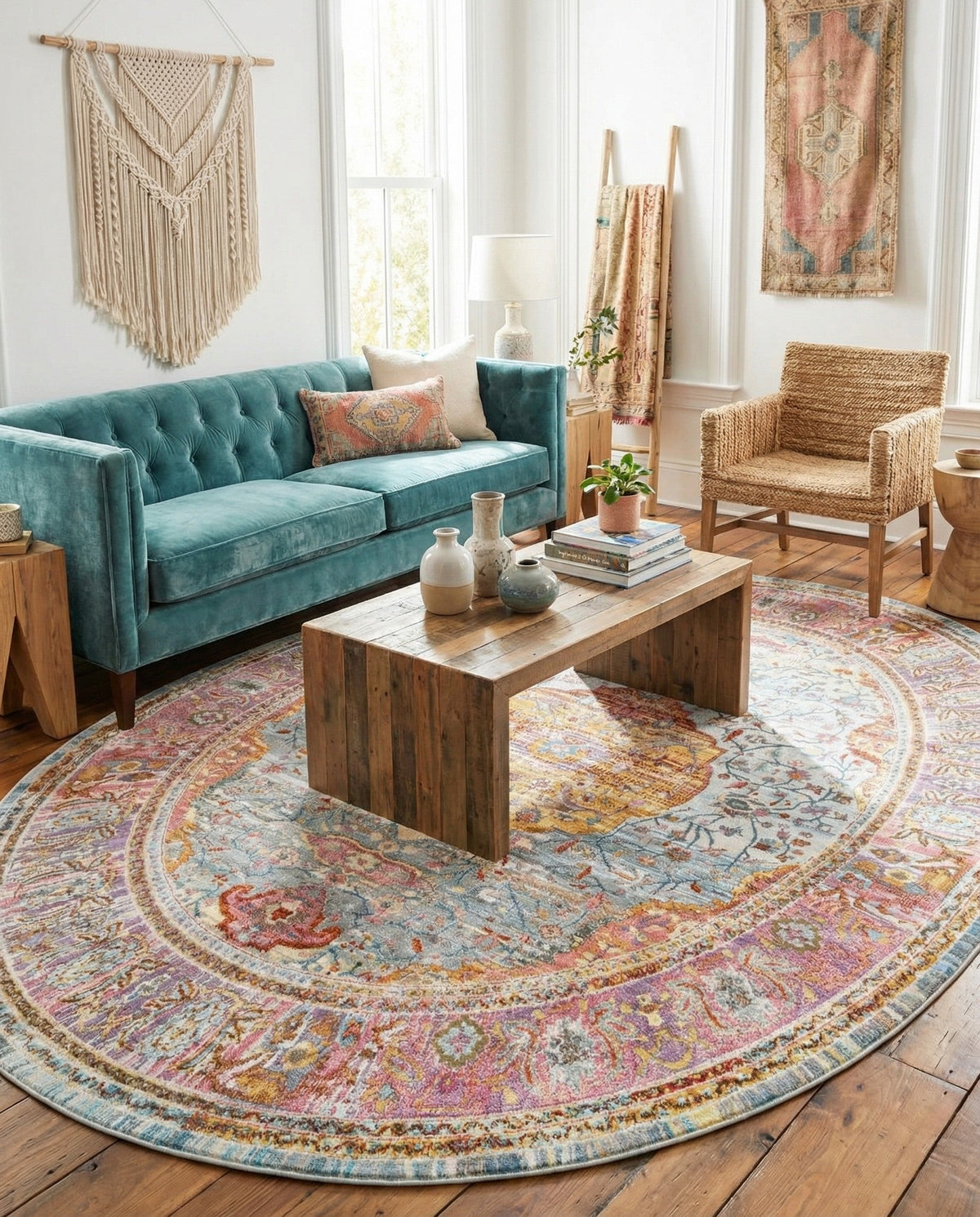 Caribbean Breeze Collection Area Rug -  Vieques Oval Light Blue  lifestyle 76