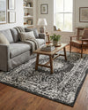 Patio Heritage Collection Area Rug -  Lafayette (Black and White) Rectangle Black and White  lifestyle 10