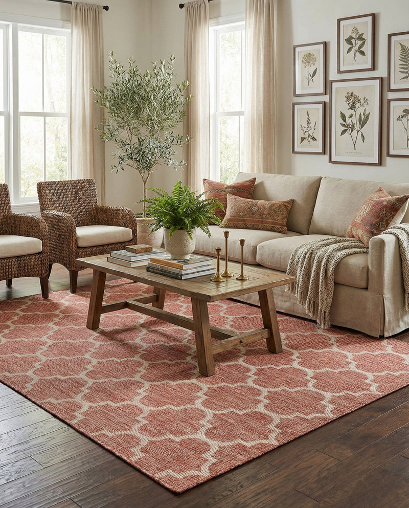 Savannah Pergola Collection Area Rug - Arbor (Rust Red) Rectangle Rust Red  lifestyle 7