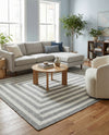 Sustainable Strands Indoor-Outdoor Oasis Collection Area Rug - Harborview Rectangle Gray and White  lifestyle 8