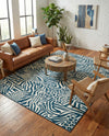 Savannah Escape Collection Area Rug -  Masai Rectangle Navy Blue and Ivory  lifestyle 6