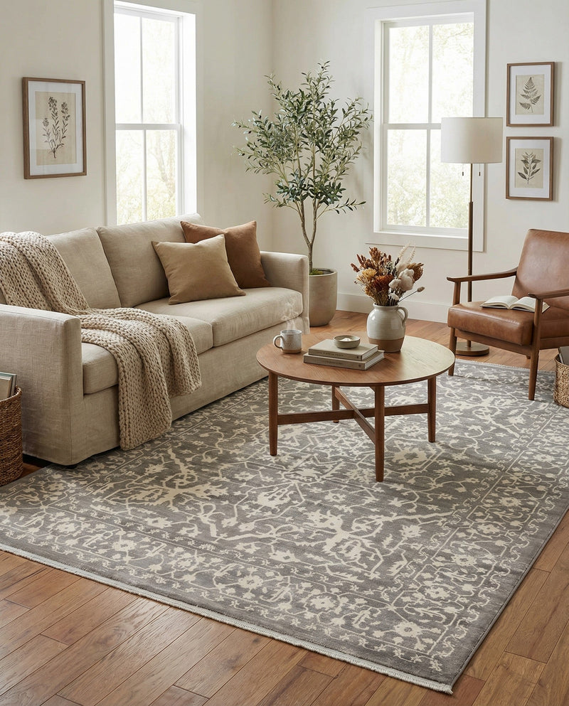 Rustic Charm Revival Collection Area Rug - Farmstead Rectangle Light Gray  lifestyle 46