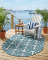 Seaside Haven Rugs Collection Area Rug - Sapphire (Teal) Oval Teal  lifestyle 72