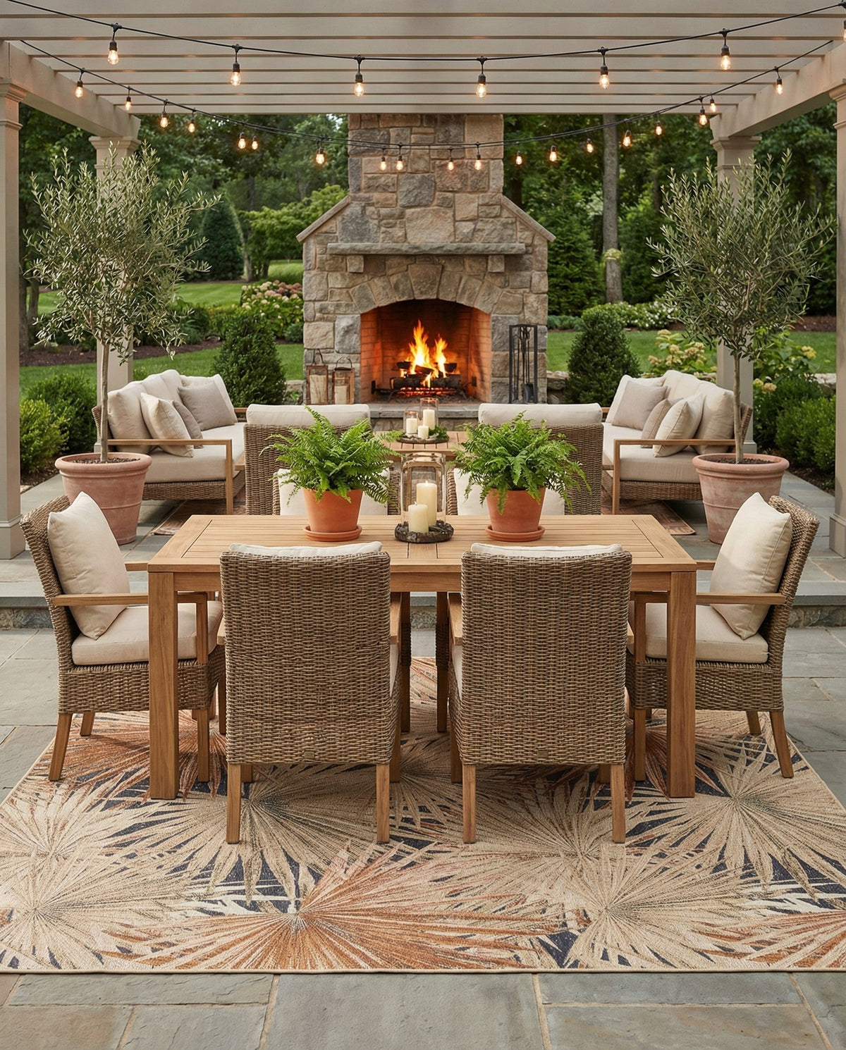 Seaside Blooms Collection Area Rug -  Avalon Square Multi  lifestyle 50
