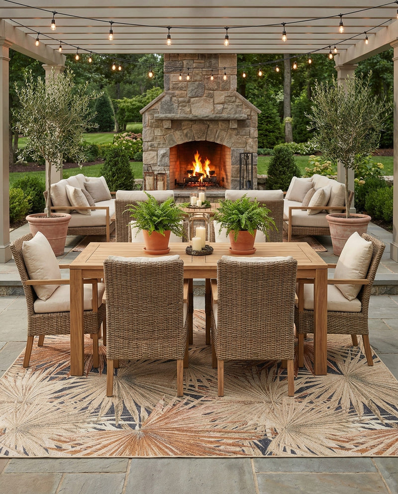 Seaside Blooms Collection Area Rug -  Avalon Square Multi  lifestyle 50