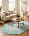 Georgetown Rugs Collection Area Rug - Dupont (Aqua) Oval Aqua  lifestyle 69