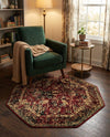 Neptune Elegance Collection Area Rug -  Galatea (Burgundy) Octagon Burgundy  lifestyle 26