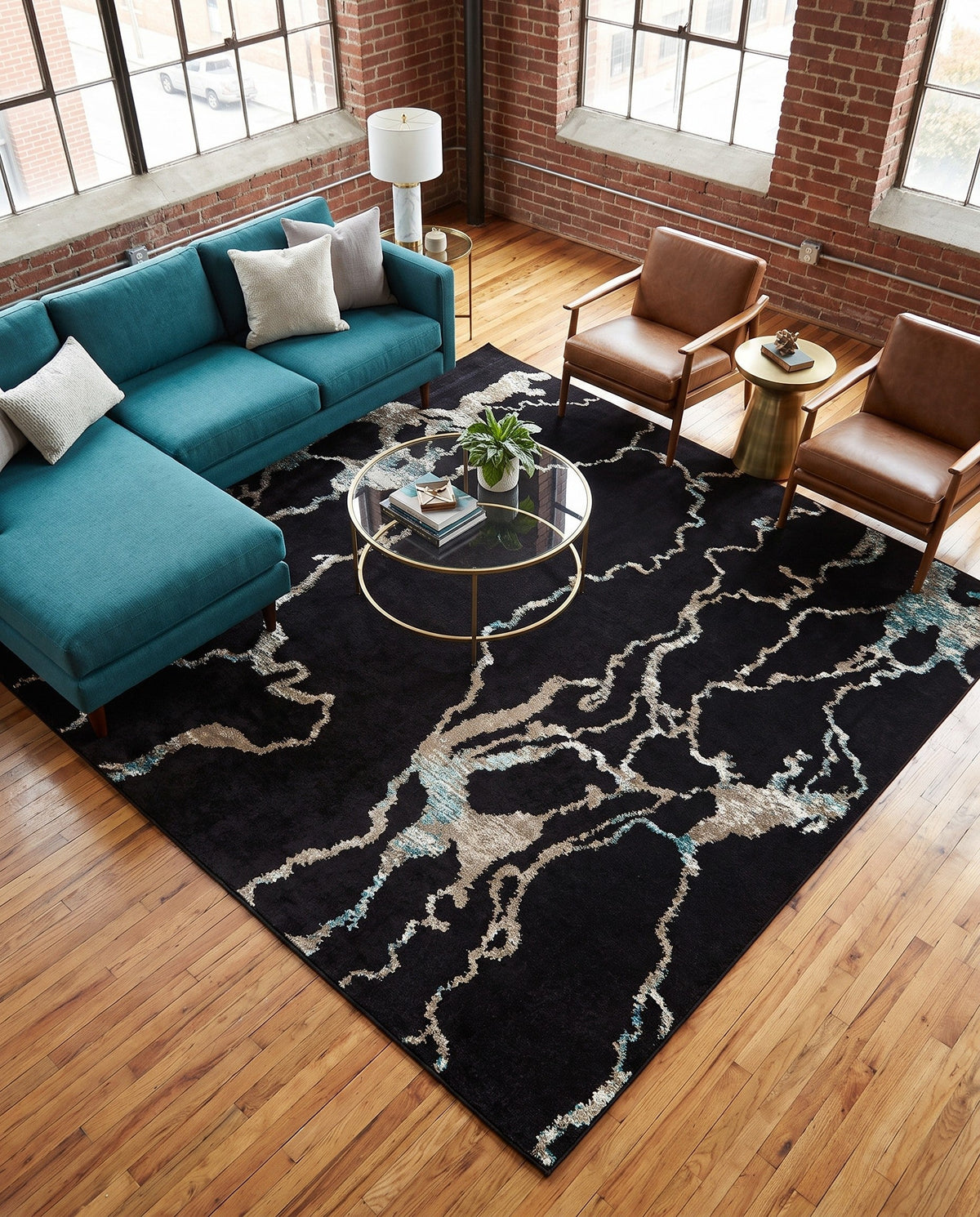 Brighton Terrace Collection Area Rug -  Aldrington Square Navy Blue  lifestyle 147