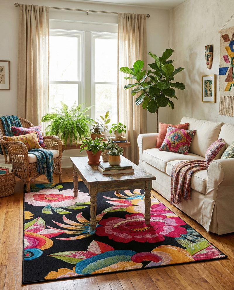 Seaside Blooms Collection Area Rug -  Versailles Rectangle Multi  lifestyle 18