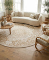 Urban Oasis Rugs Collection Area Rug -  Penthouse (Beige) Round Beige  lifestyle 48