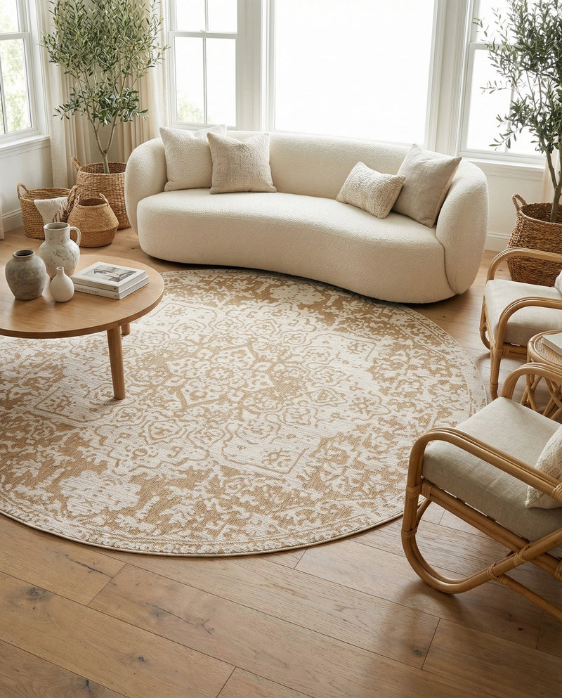 Urban Oasis Rugs Collection Area Rug -  Penthouse (Beige) Round Beige  lifestyle 48