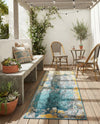 Urban Terrace Collection Area Rug -  Lanai Runner Gradient Blue  lifestyle 51