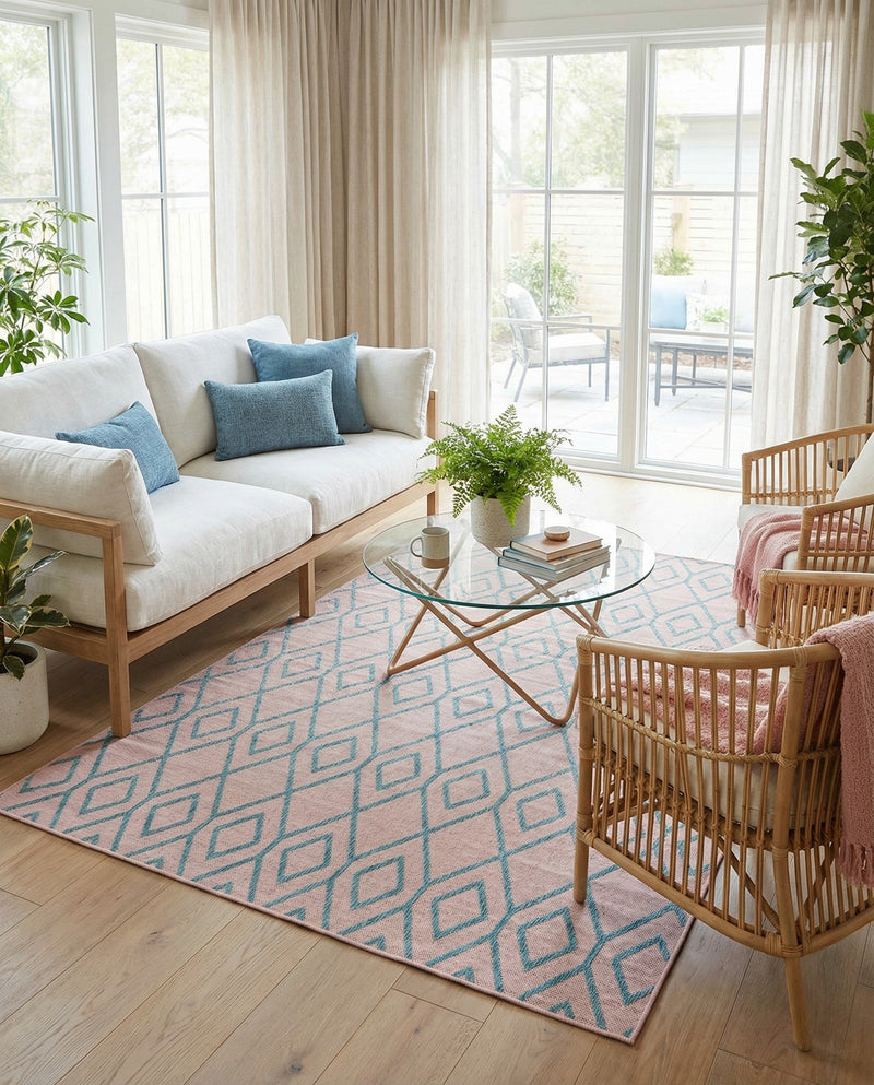 Urban Oasis Rugs Collection Area Rug -  Boulevard (Pink and Aqua) Rectangle Pink and Aqua  lifestyle 12