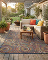 Coastal Terrace Collection Area Rug -  Lagoon Rectangle Multi  lifestyle 12