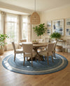 Terrace Fringe Collection Area Rug - Veranda (Blue) Round Blue  lifestyle 49