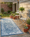 Patio Heritage Collection Area Rug -  Augusta (Blue) Runner Blue  lifestyle 66