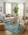 Urban Terrace Collection Area Rug -  Gazebo Rectangle Aqua Blue  lifestyle 7