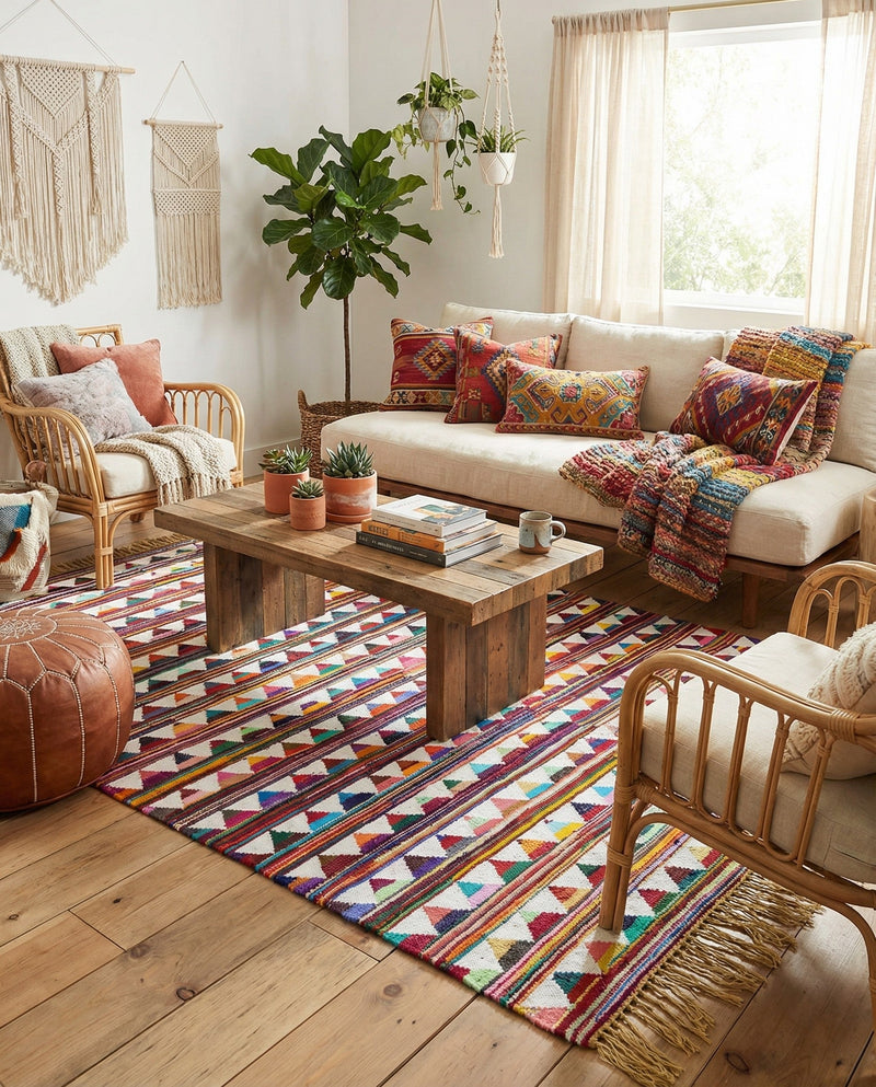 Tulum Trellis Collection Area Rug - Mysore Rectangle Multi  lifestyle 5
