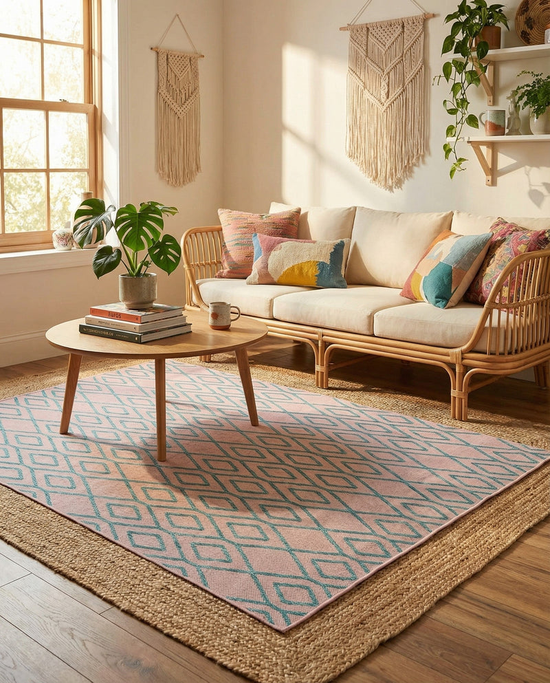 Urban Oasis Rugs Collection Area Rug -  Boulevard (Pink and Aqua) Rectangle Pink and Aqua  lifestyle 6