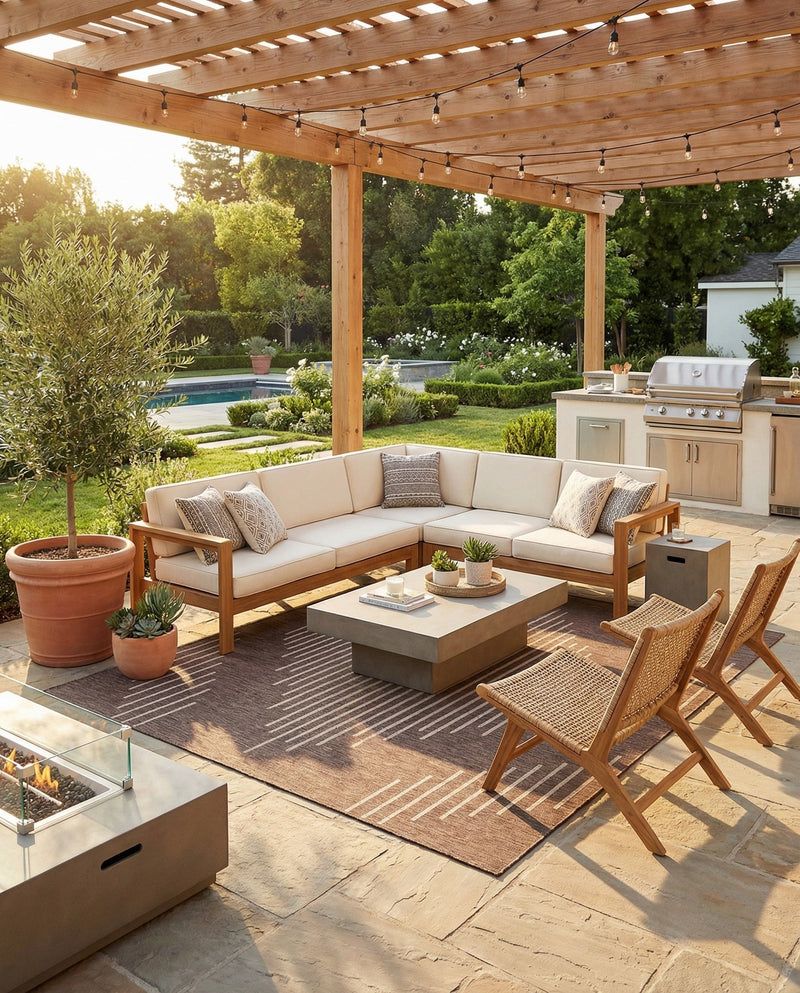 Urban Terrace Collection Area Rug -  Chelsea (Brown) Square Brown  lifestyle 16