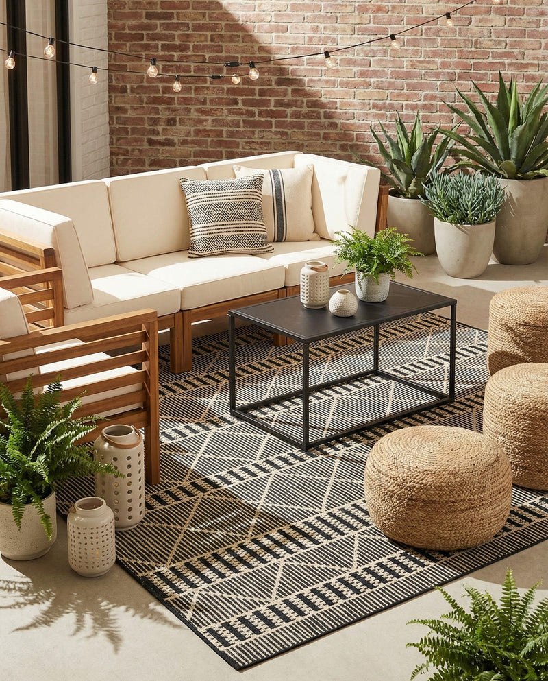 Savannah Pergola Collection Area Rug -  Glade Rectangle Black  lifestyle 18