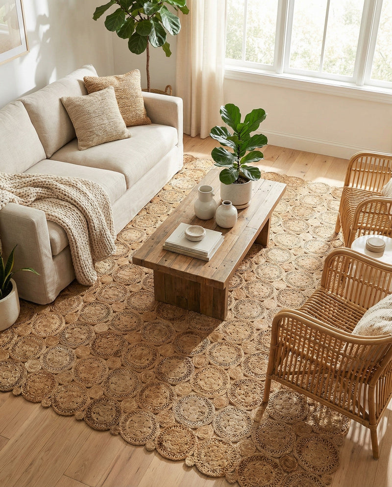 Woven Seaside Jute Collection Area Rug - Whittaker Rectangle Natural  lifestyle 11