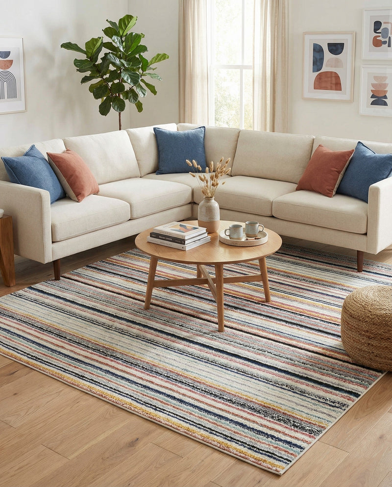 Marrakech Mosaic Collection Area Rug - Casablanca Square Ivory  lifestyle 63