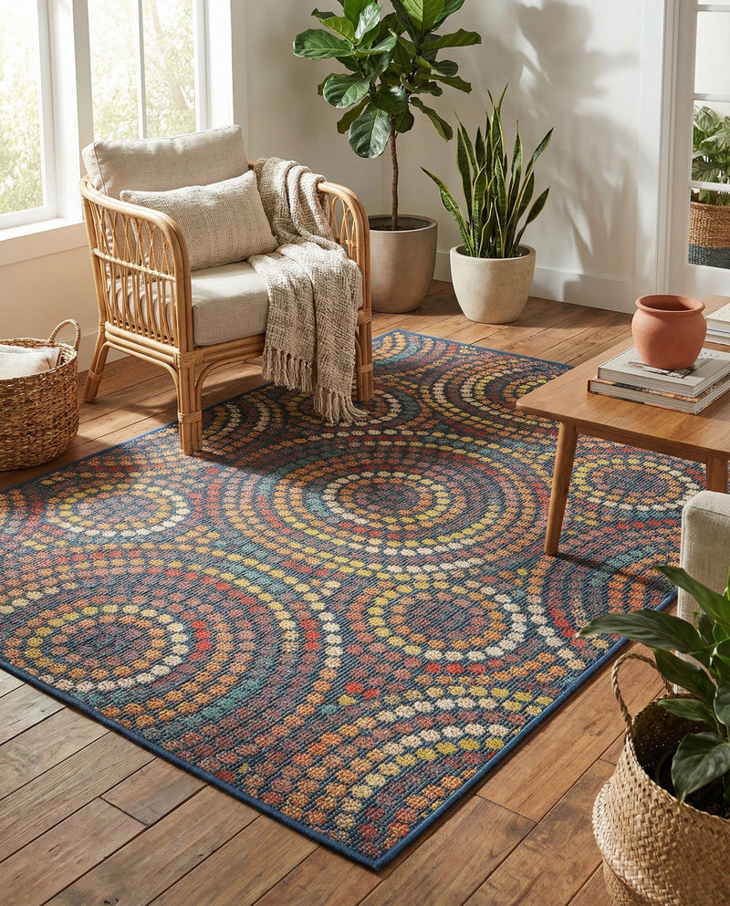 Coastal Terrace Collection Area Rug -  Lagoon Rectangle Multi  lifestyle 6
