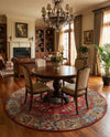 Patio Heritage Collection Area Rug -  Terrace Round Antique Red  lifestyle 59