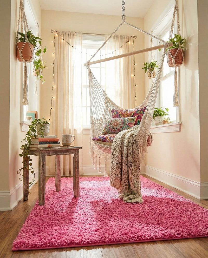 Plush Oasis Collection Area Rug - Serenity (Taffy Pink) Rectangle Taffy Pink  lifestyle 19