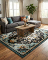 Outdoor Marrakesh Collection Area Rug -  Essaouira Rectangle Navy Blue  lifestyle 9