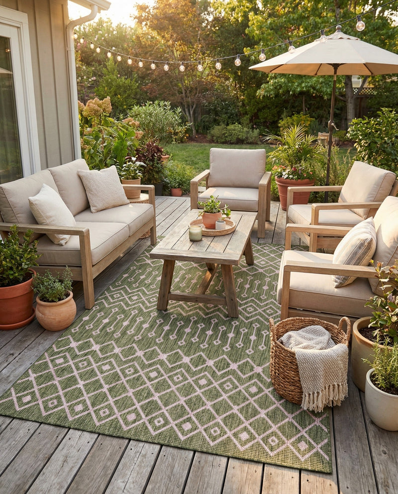 Savannah Pergola Collection Area Rug -  Pergola (Green) Rectangle Green  lifestyle 17